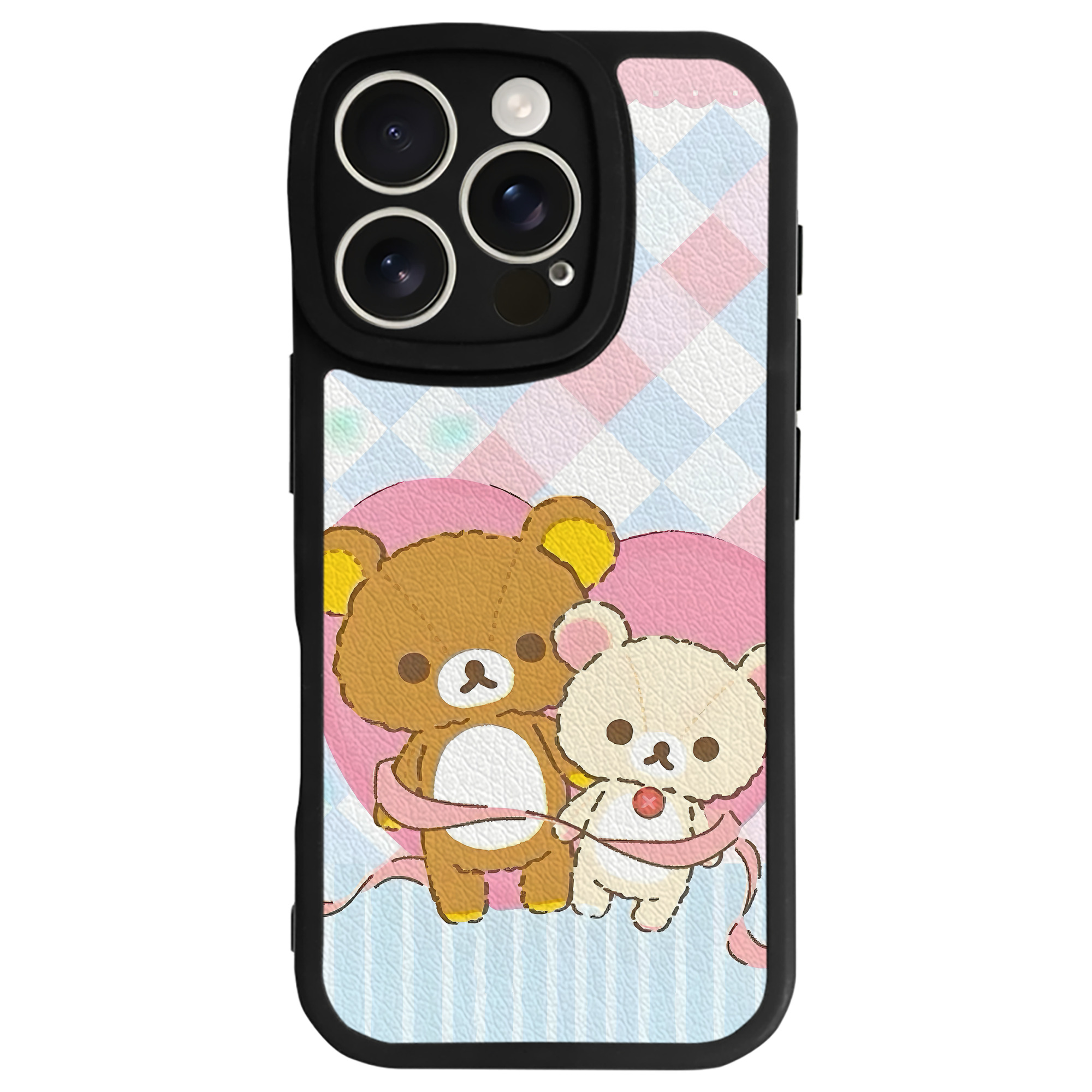 （画像用） リラックマ リラックマ キイロイトリ Rilakkuma Korilakkuma Kiiroitori 【iPhone 16シリーズ対応】シリコンスマホケース（レザー調） 材質：シリコン